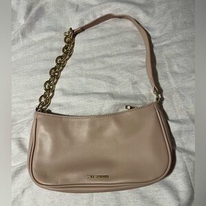 Like Dreams Beige Shoulder Bag with Gold-Tone Chain Strap